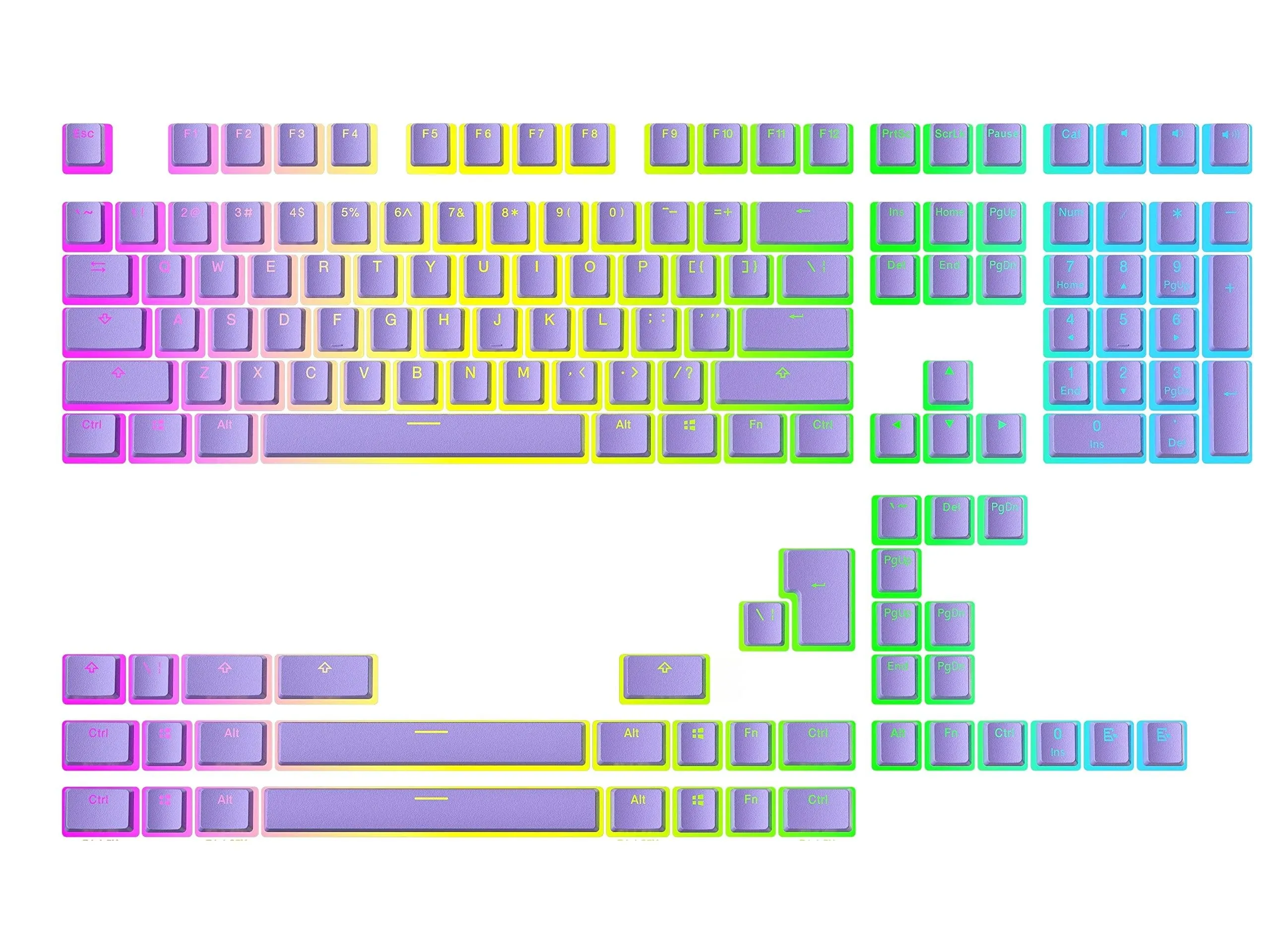 Ranked Pudding V2 PBT Keycaps | 145 Double Shot Translucent ANSI US & ISO Layout ...