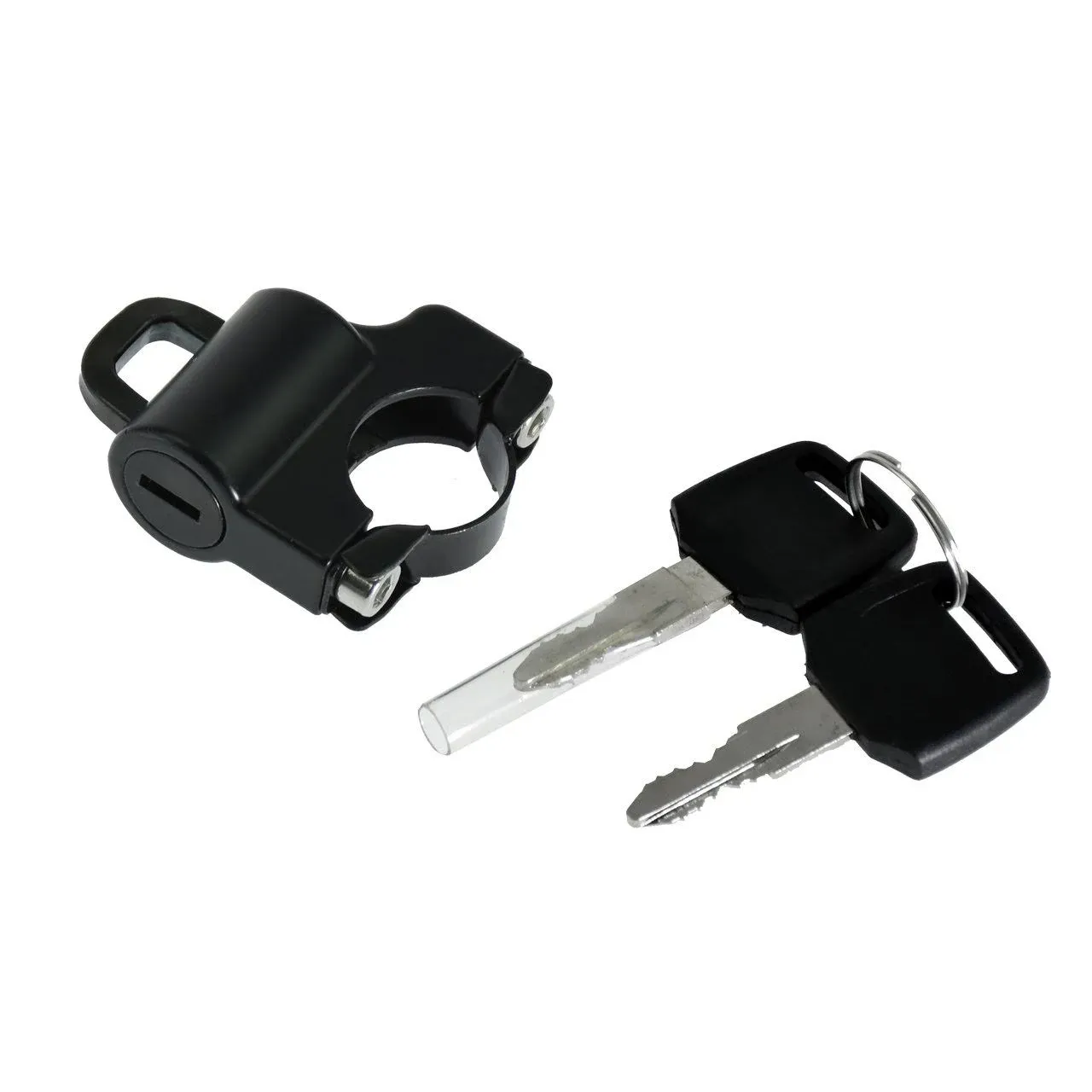 Motorcycle Anti-Theft Helmet Lock Universal Fit for 7/8'' 22-25mm Tubings Black