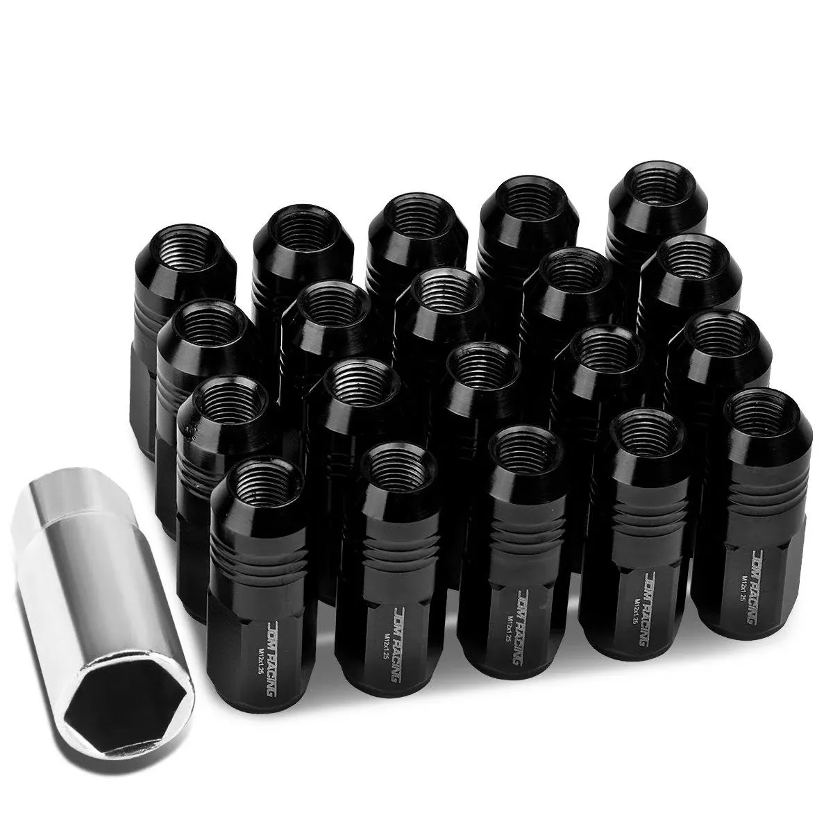 DNA Motoring Ln-ztl-9020-125-bk 20-Piece M12 x 1.25 Aluminum Alloy Wheel Lug Nuts ...