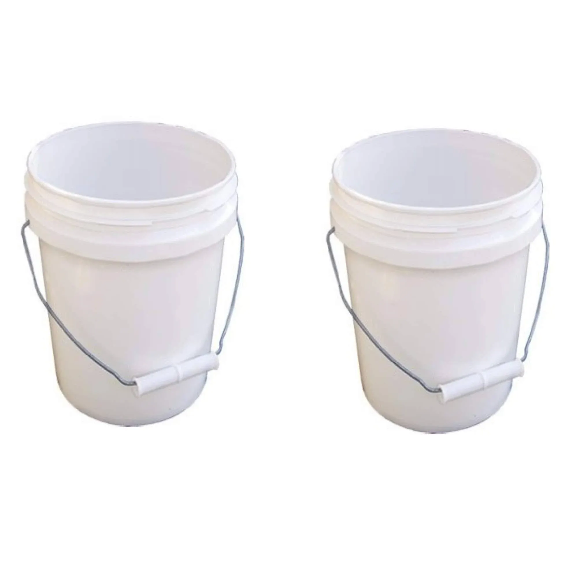 Encore Plastics 10128 Industrial Plastic Pail White with Handle, 1-Gallon, 2 Pack