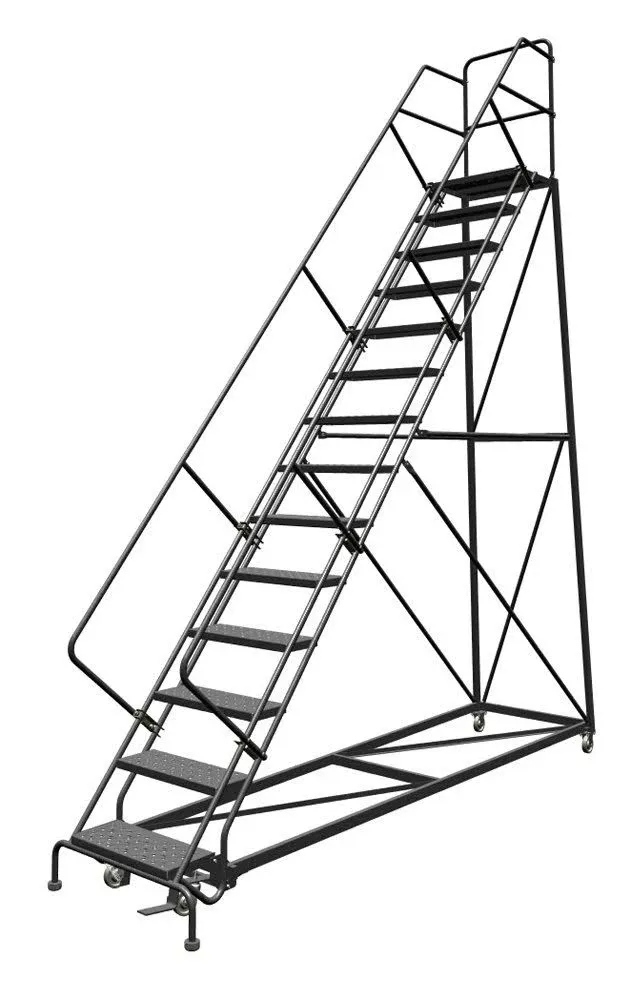 Tri-Arc KDEC114246 - Rolling Ladder 14 Step Steel Perforated