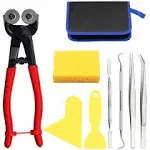 SPEEDWOX 9PCS Mosaic Cutter Kit Heavy Duty Wheeled Glass Tile Nippers Professional Mosaic Cutter Tool Kit Stained Glass Tools