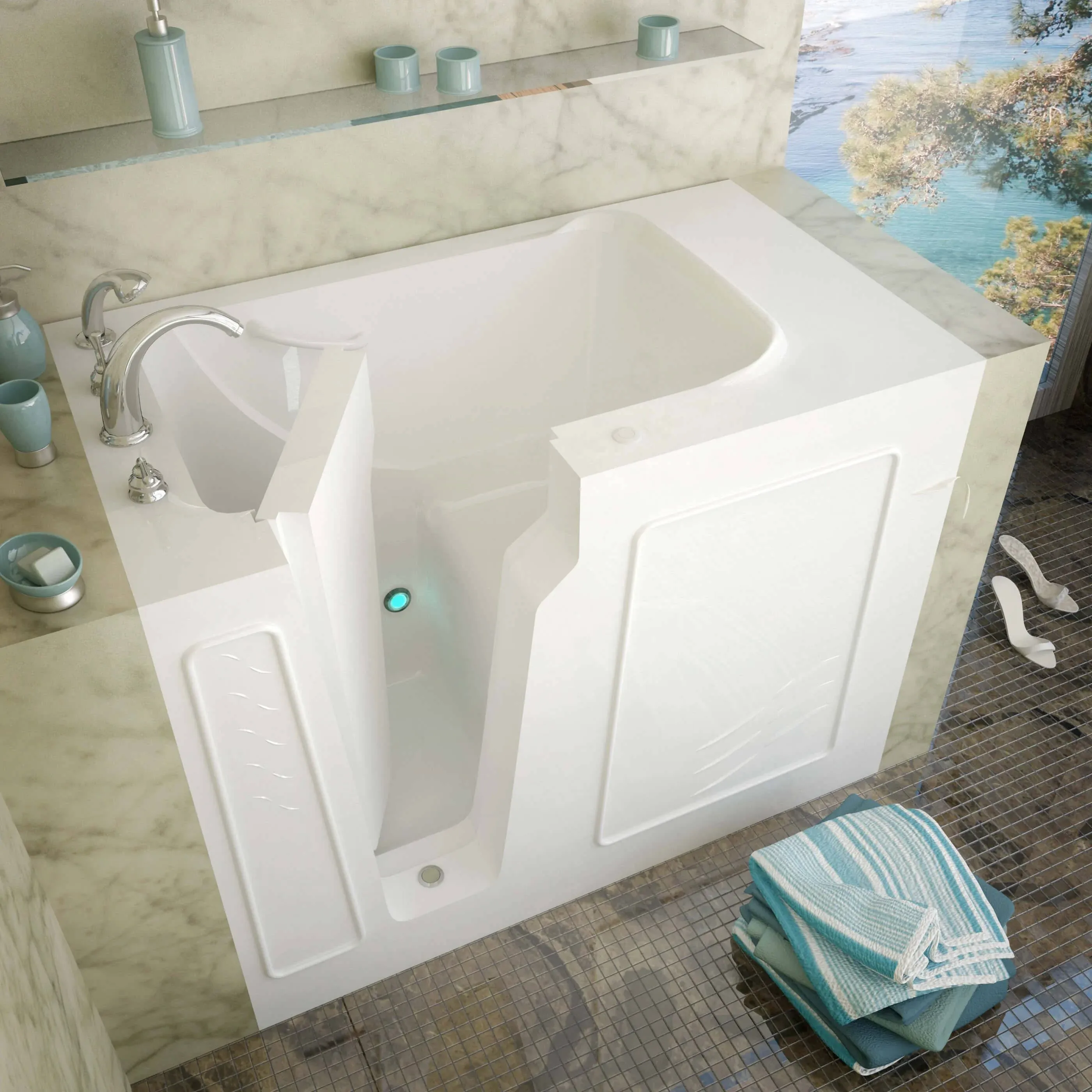 MediTub 29 x 52 Left Drain White Soaking Walk-In Bathtub