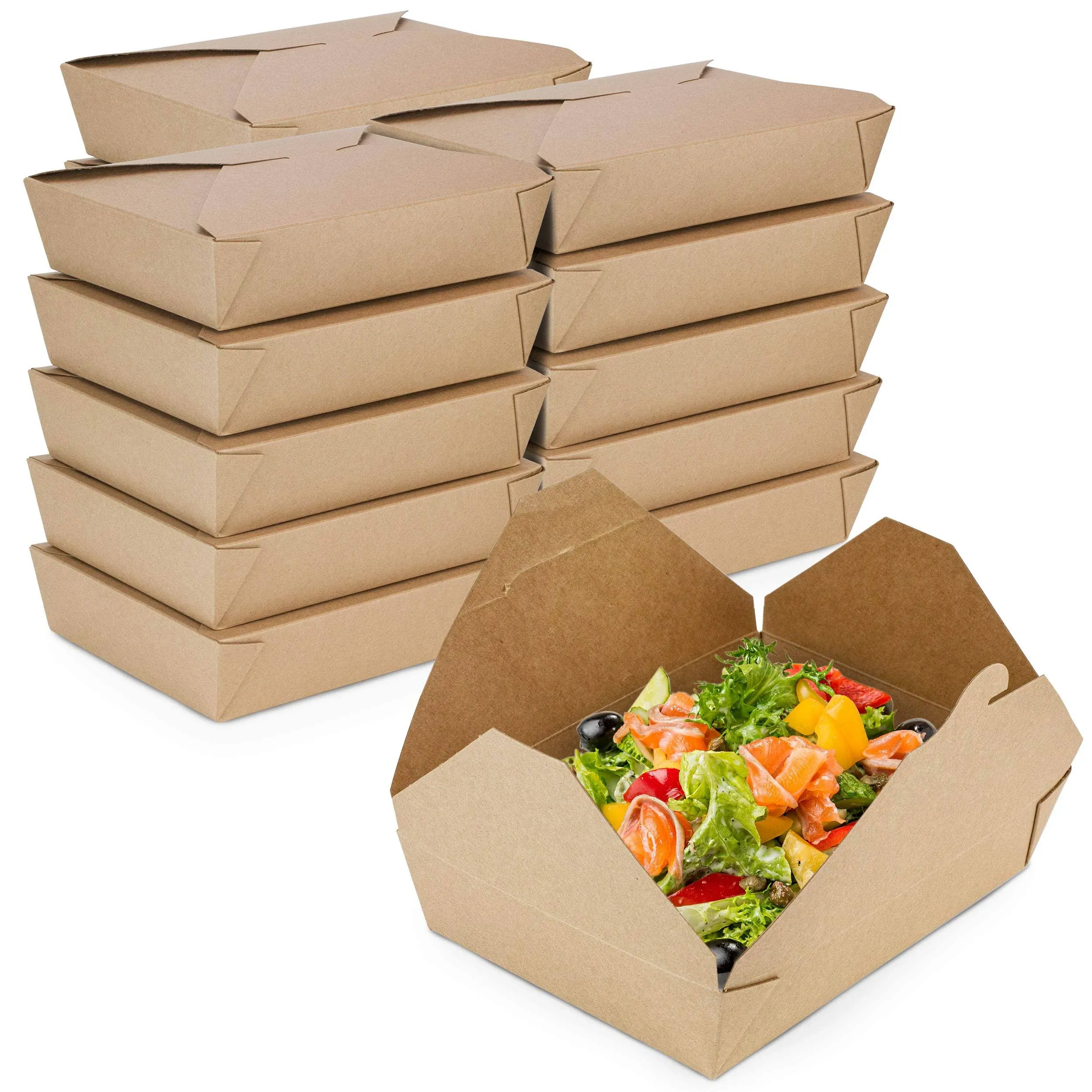 49 oz 8.5 x 6 x 2' Disposable Paper Take Out Food Containers, Microwaveble ...