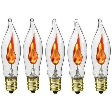 Creative Hobbies® 10J Flicker Flame Light Bulb -Flame Shaped, E26 Standard Base, Flickering Orange Glow - Box of 5 Bulbs