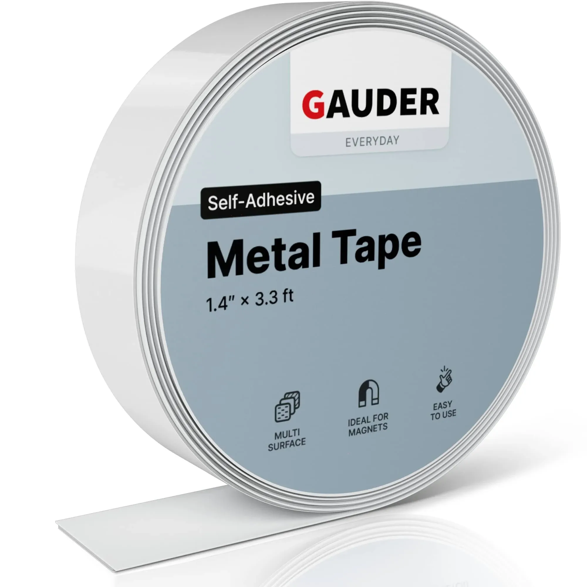 GAUDER Metal Tape Self Adhesive | Ferrous Tape for Magnets | Metallic Steel Strip