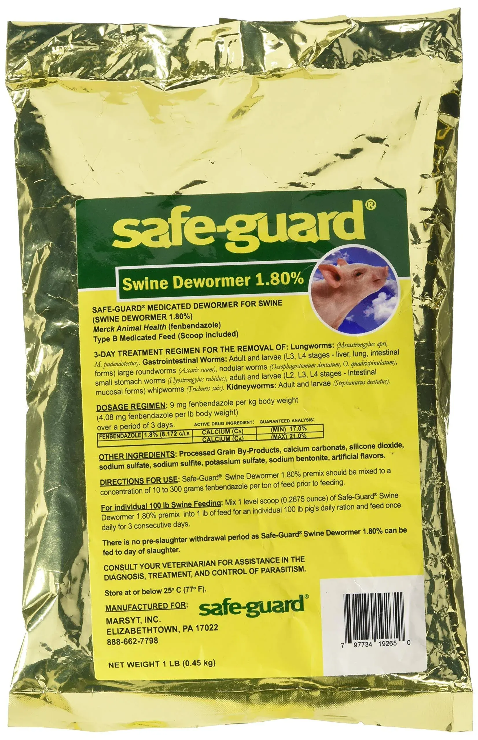 Safe-Guard Swine Dewormer 1.8% 1 Lb by Safe-Guard