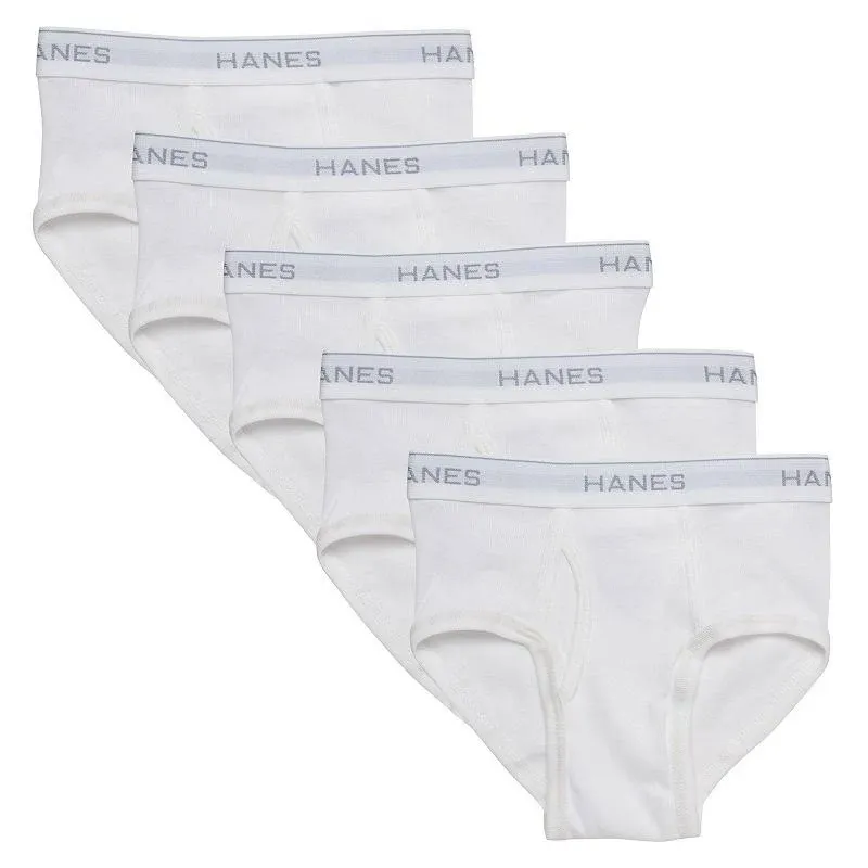 Hanes 252741 Big Boys Ultimate White Assorted Briefs 5-Pack Underwear Size L