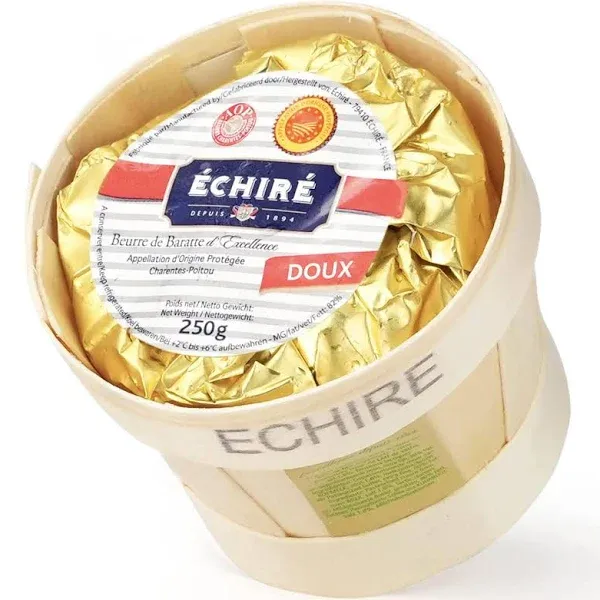 Echire French Unsalted Butter Basket - 2 pk x 8.8 oz / 250 g - GUARANTEED OVERNIGHT