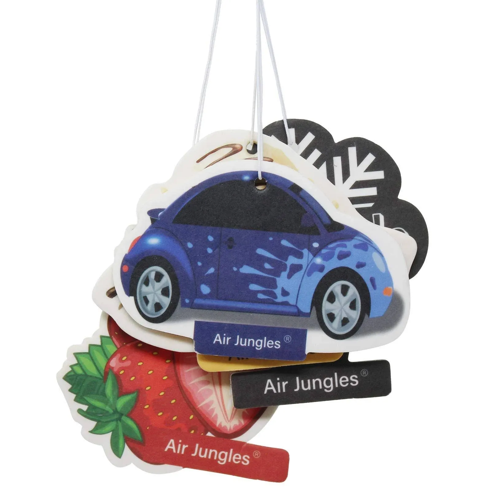 Air Jungles Car Air Fresheners Hanging 6 Count, Variety Car Scents Air Freshener, Natural Essential Oil for Car Fragrance, Air Fresheners with Odor