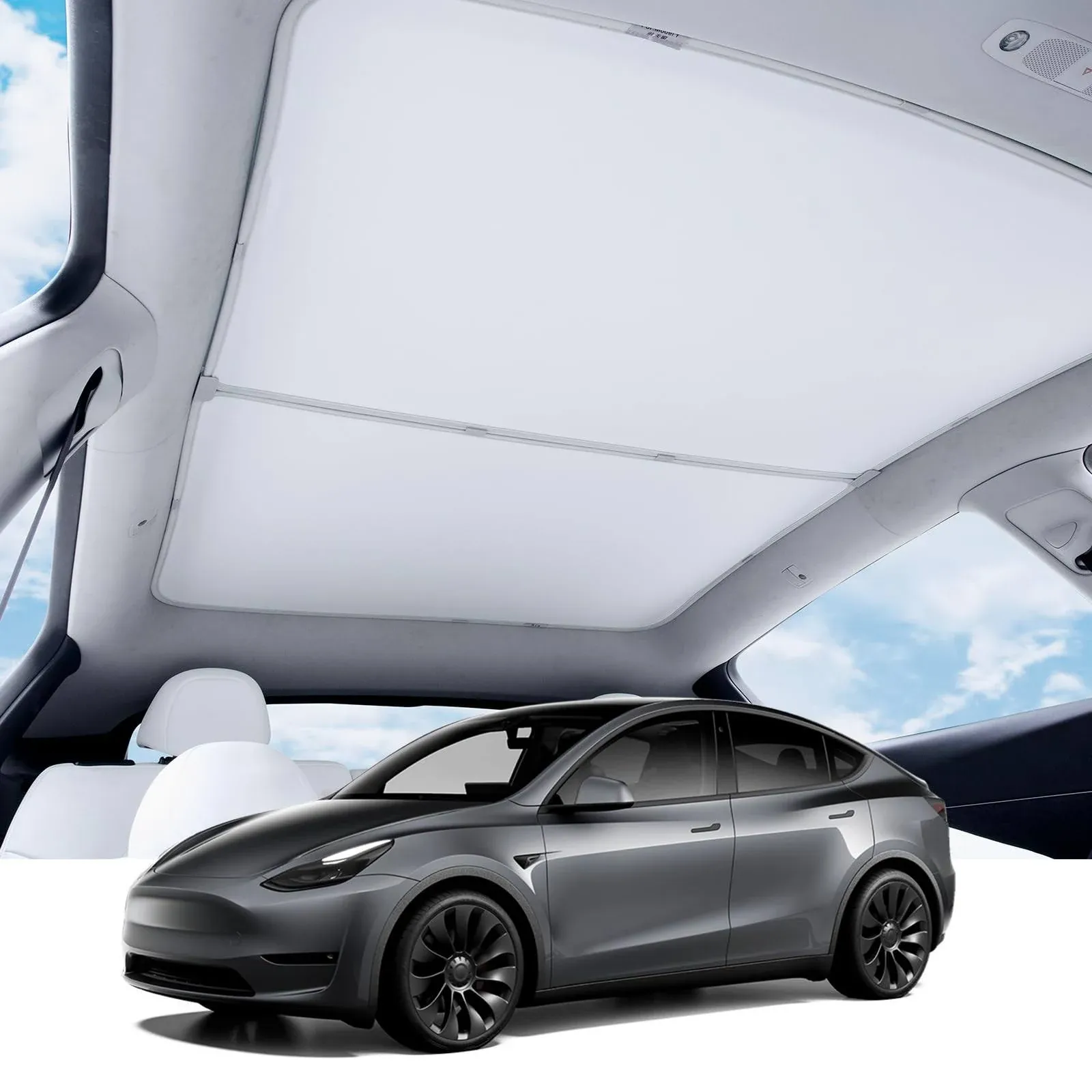 Giodiya Sunshade for Tesla Model Y Roof No Sagging Upgraded Design 2020-2023 at ...