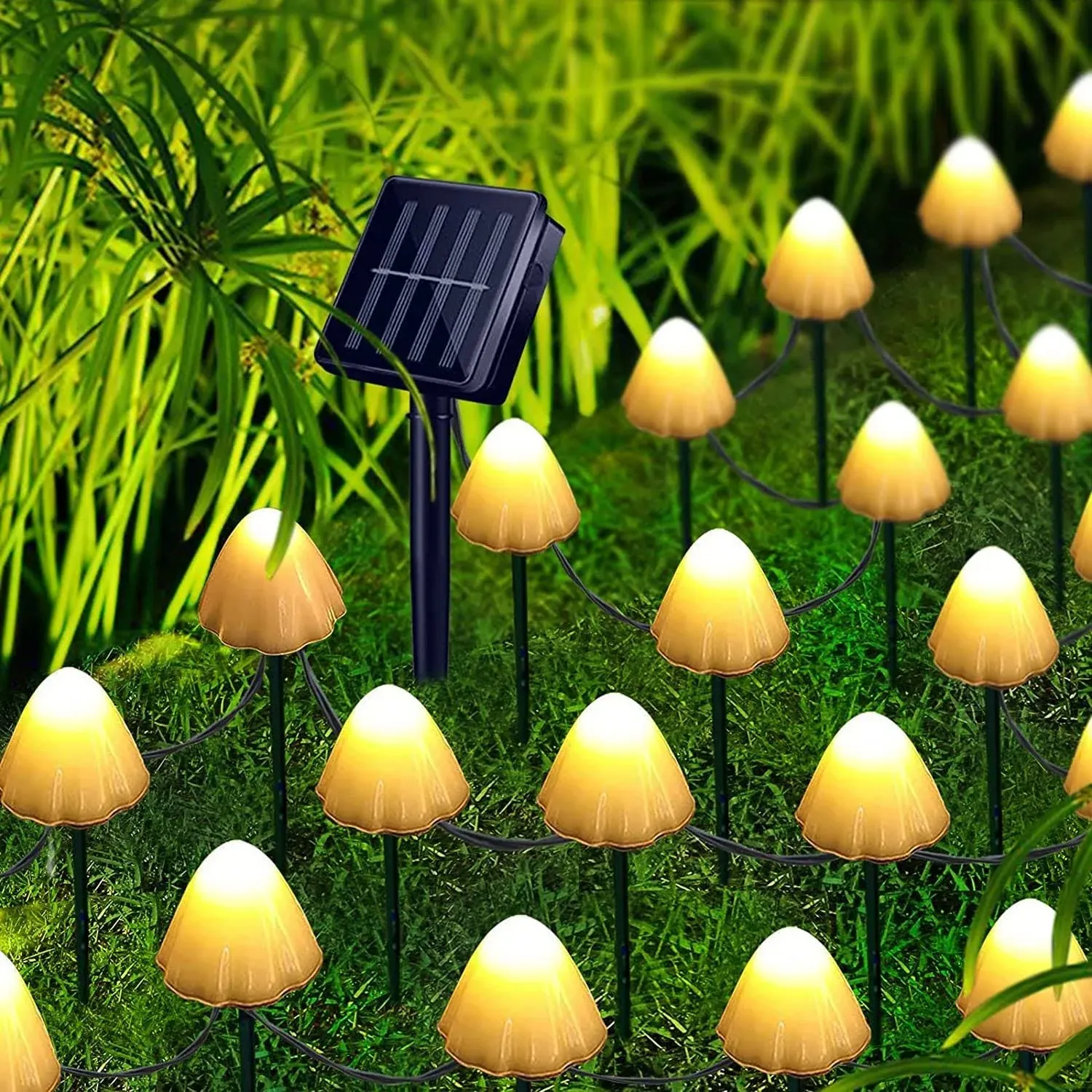 30 Pcs Mushroom Solar Lights 8 Modes Outdoor Fairy Lights With 800mah Battery Wa