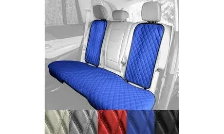 FH Group Car Seat Cushion Rear Set Faux Leather Automotive Seat Cushions - Universal Fit, Rear Car Seat Cushion, Car Seat Cushions With Non-slip Silicone Backing for SUV, Sedan, Van Gray