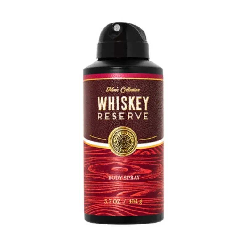 Bath & Body Works WHISKEY RESERVE Deodorant Deodorizing Body Spray for Men 3.7OZ