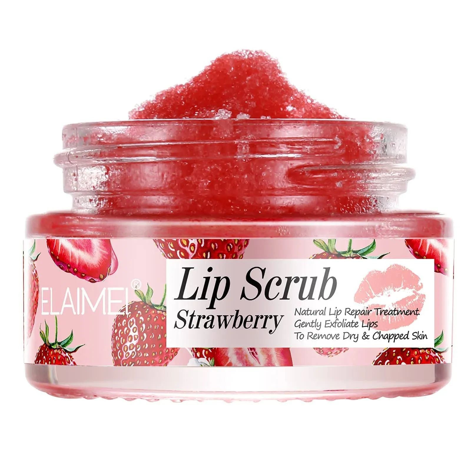 Lip Scrub, Exfoliator Moisturizer Lip Sugar Scrub Moisturizing Collagen Lip Balm Mask Night Sleep Lip Mask Effectively Moisturizes And Repairs Dry Lips Lip Treatment - Strawberry