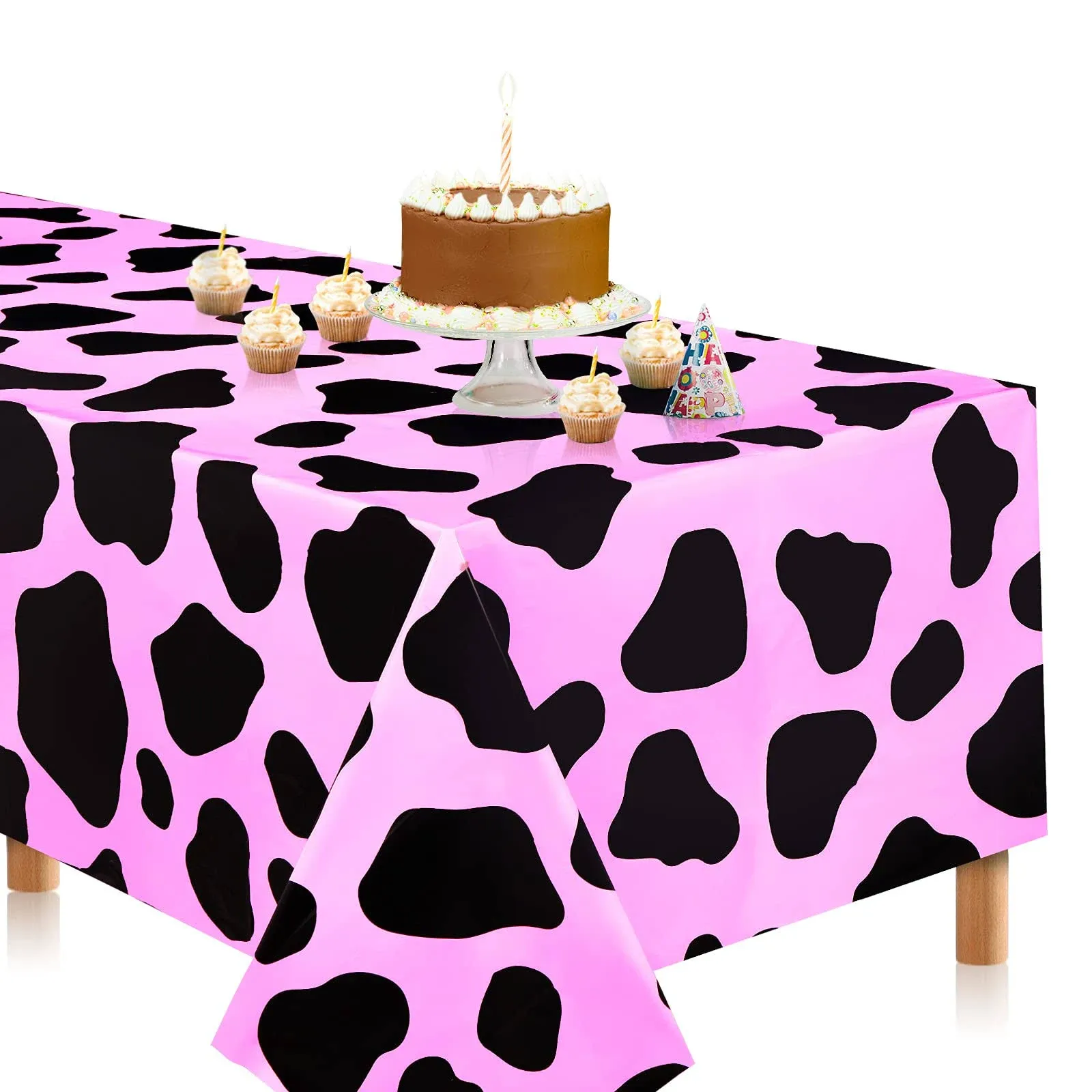 Cow Print Tableclothextr<wbr/>alarge 108\x9dx 54\x9ddisposable Cow Pink Table Cover Ideal Pa