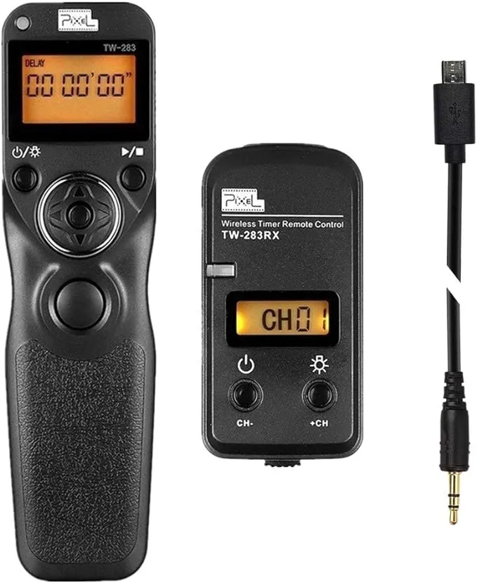 Pixel Wireless Shutter Release Timer Remote Control TW283-90 Compatible with Fujifilm GFX50S X-Pro2 X-H1 X-T2 X-T1 X-T10 X-T20 X-T100 X-E2S X-E2 X-M1 X-A3 X-A2 X-A1 X-A10 X100F X100T X70 X30 XQ2 XQ1