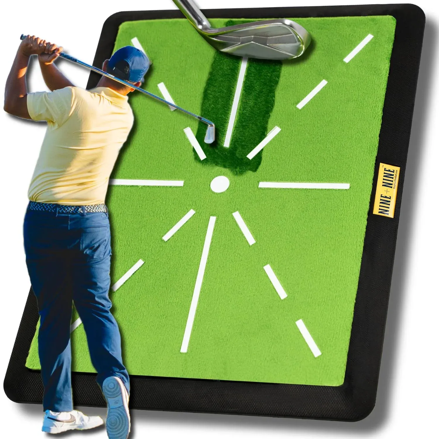 NINE + NINE Premium Golf Swing Detection Mat - Golf Training Mat - Golf 