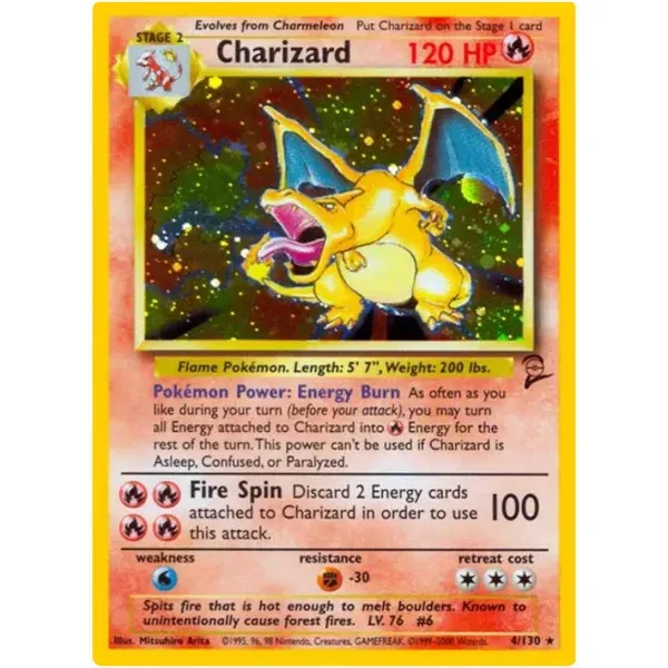 Pokémon Charizard 2000 Pokémon TCG Base Set 2\nHolo #4 (Ungraded) Card