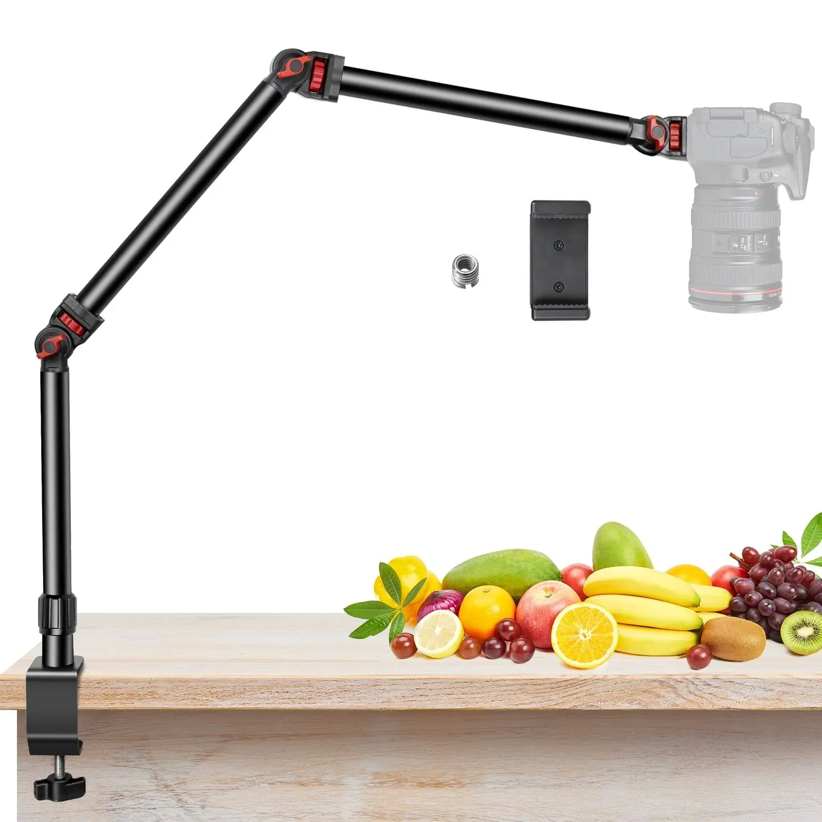 Overhead Camera Mount Desk Stand, 3-Section Flexible Adjustable Angle, Solid and ...