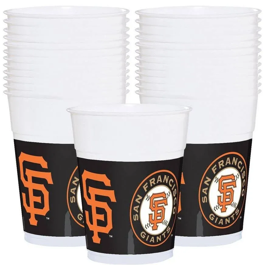 San Francisco Giants MLB Baseball Sports Theme Party 25 ct. 16 oz. Plastic Cups