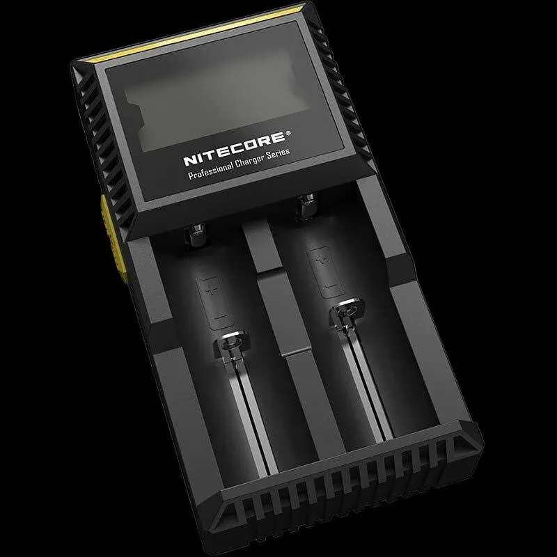 EdisonBright Nitecore D2 Smart Charger 2015 Version with LCD Display for Li-Ion, Imr, LiFePO4 26650 22650 18650 17670 18490 17500 18350 16340 RCR123