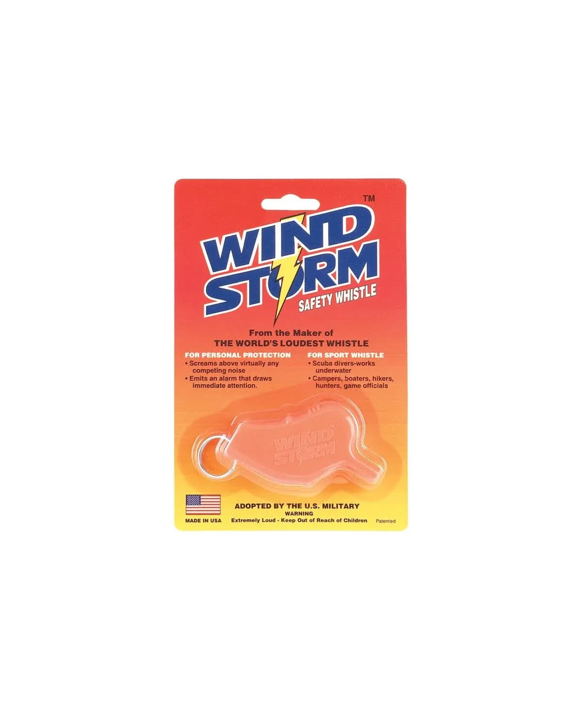 Wind Storm Safety Whistle, Yellow