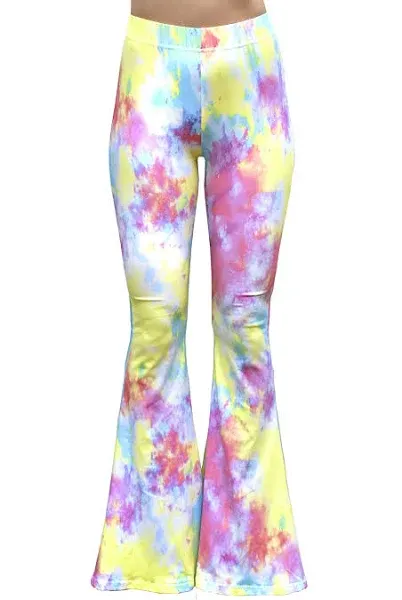 Daisy Del Sol High Waist Comfy Stretch Boho 70s Bell Bottom Fit to Flare Lounge Yoga Pants