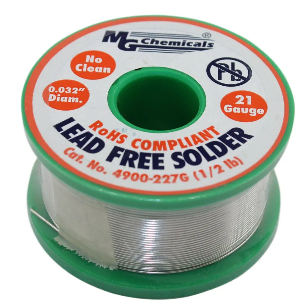 MG Chemicals 1/4lb SAC305 Lead Free Rosin Core Solder Wire (112g/0.8 mm) - Sn96.