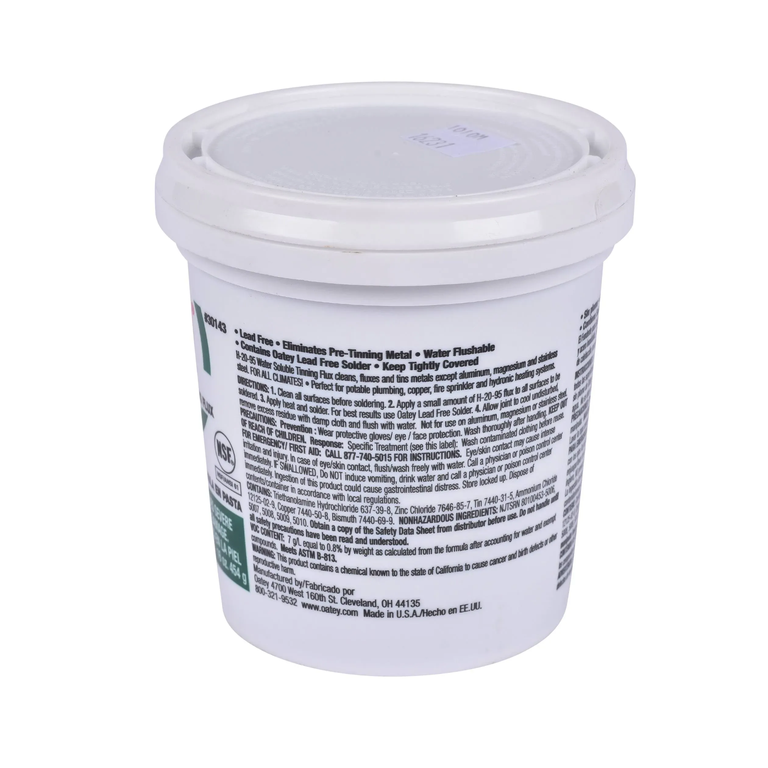 OATEY Paste Flux: 4 oz, Jar, No. 5