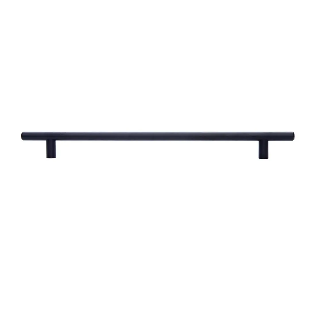 South Main Hardware Euro Bar Cabinet Handle (1/2" Diameter), 21.25" Length (18.9" Hole Center), Flat Black, 10-Pack