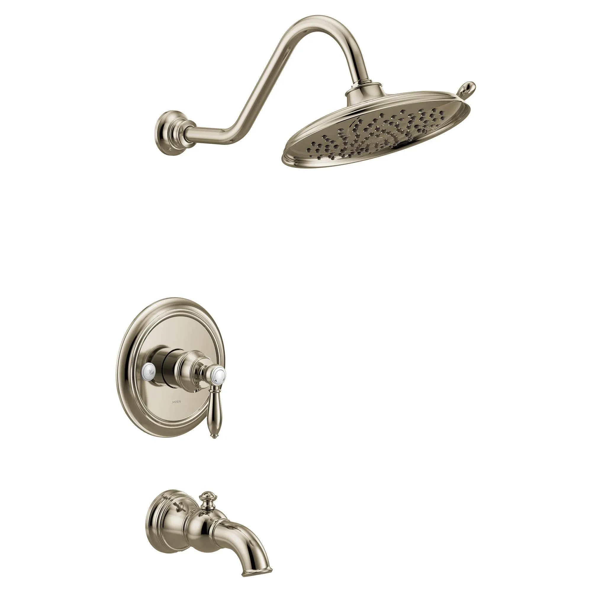 Moen UTS33103EPNL Weymouth M-CORE 3-Series 1-Handle Eco-Performance Tub and Shower Trim Kit, Valve Required, Polished Nickel