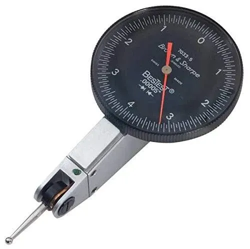 TESA Brown &amp; Sharpe 599-7033-5 0 - 0.008&quot; Range, 0-4-0 Reading Dial Test Indicator