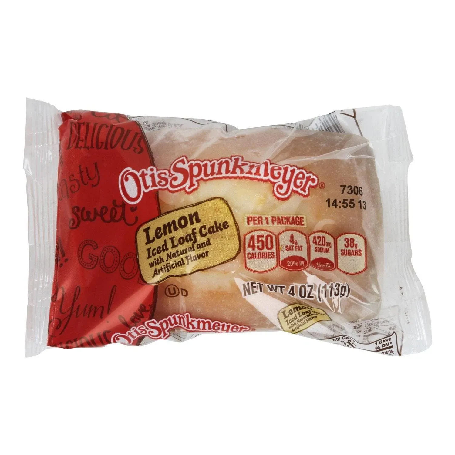 Otis Spunkmeyer Lemon Loaf Cake With Icing (4 OZ, 24 Per Case)