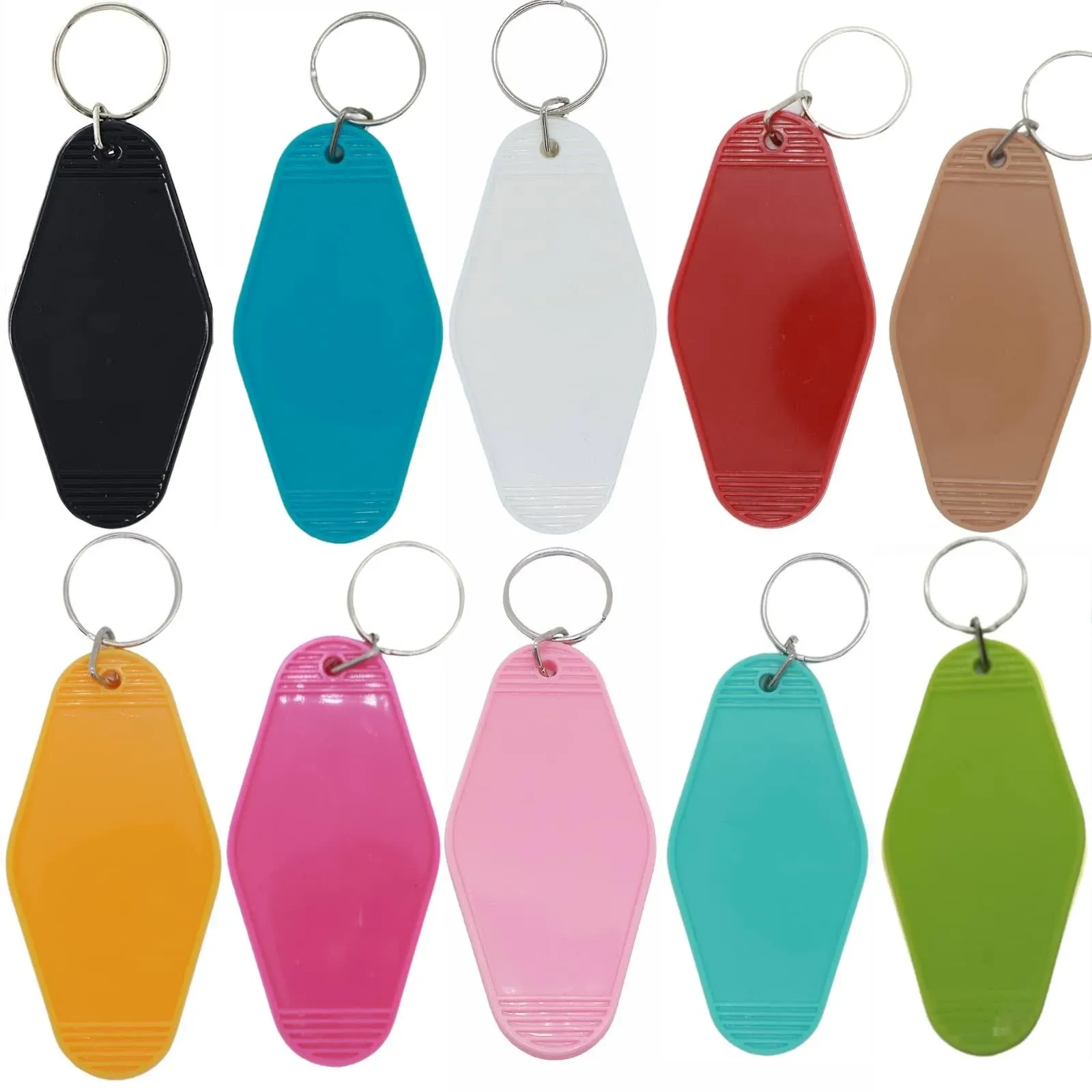 10pcs Blank Hotel Keychains Bulk Vintage Motel Keychain Vinyl HTV printing Keychains DIY Keychain tags (Mix 10)