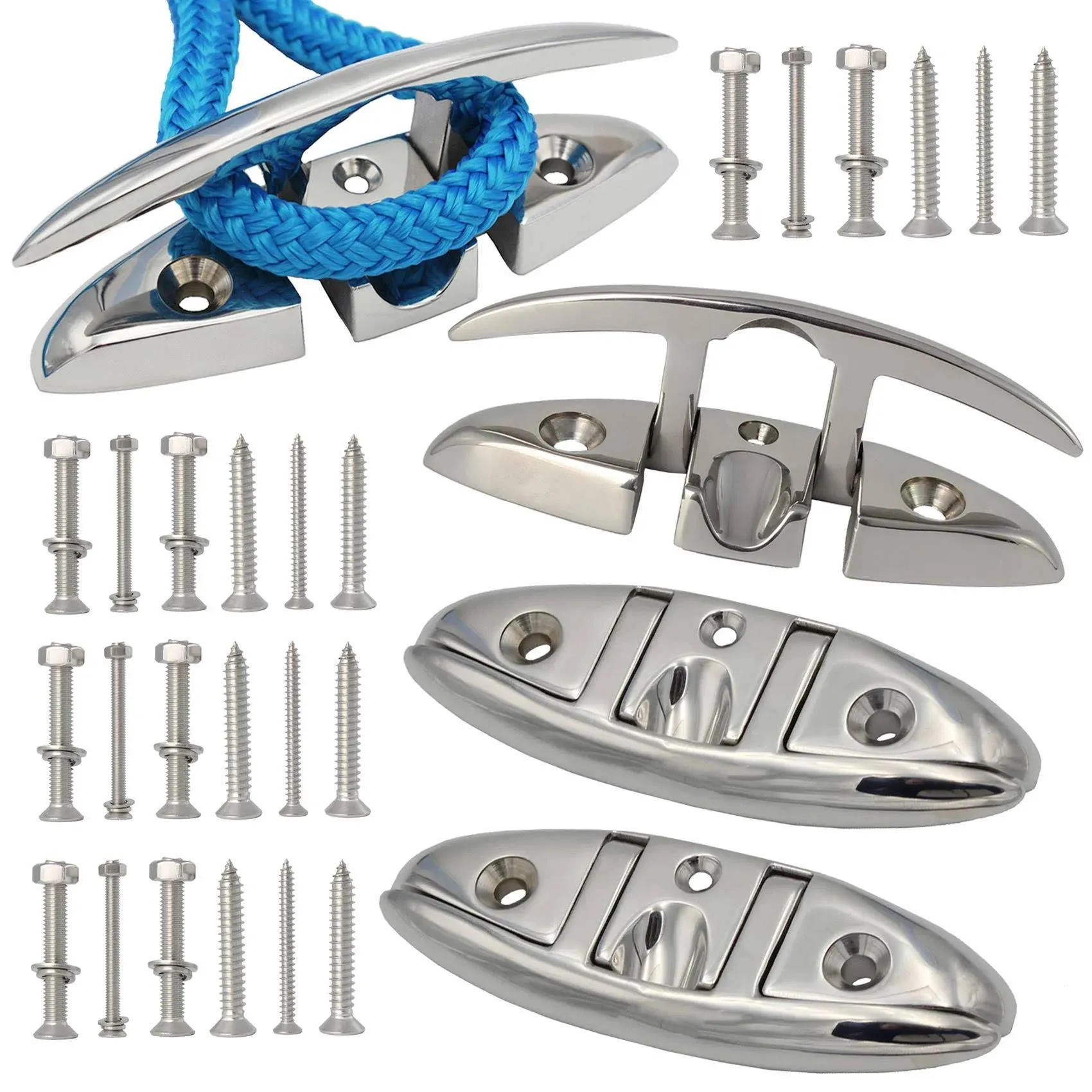 VEITHI 316 Stainless Steel Boat Folding Cleats