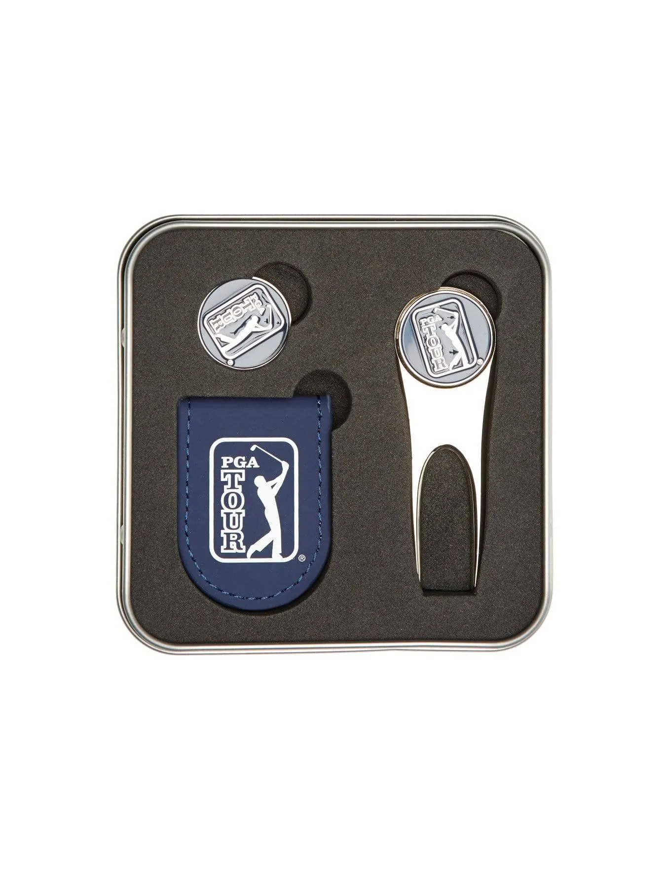 PGA Tour Golf Pocket Clip Set-Magnetic Pocket Clip &amp; Divot Tool Both w/ Markers