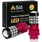 Alla Lighting Newly Upgraded 3156 3157 Red LED Bulbs, Brake Stop Tail, Turn Signal Lights for Cars, Trucks, Motor, Super Bright 3056 3057 4157 3047 LL 4057 3457-K-X 12V SMD LED Lamps