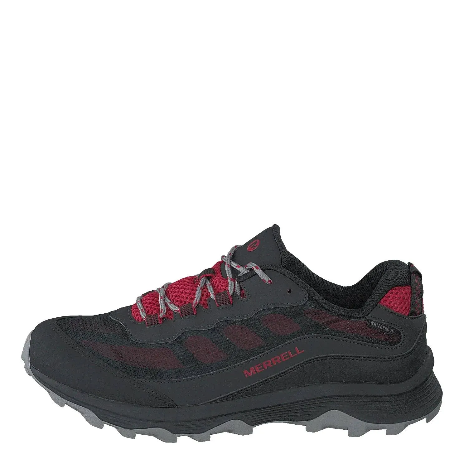 Merrell Kid's Moab Speed Low Waterproof, Size: 10.5, Grey/Black/Red