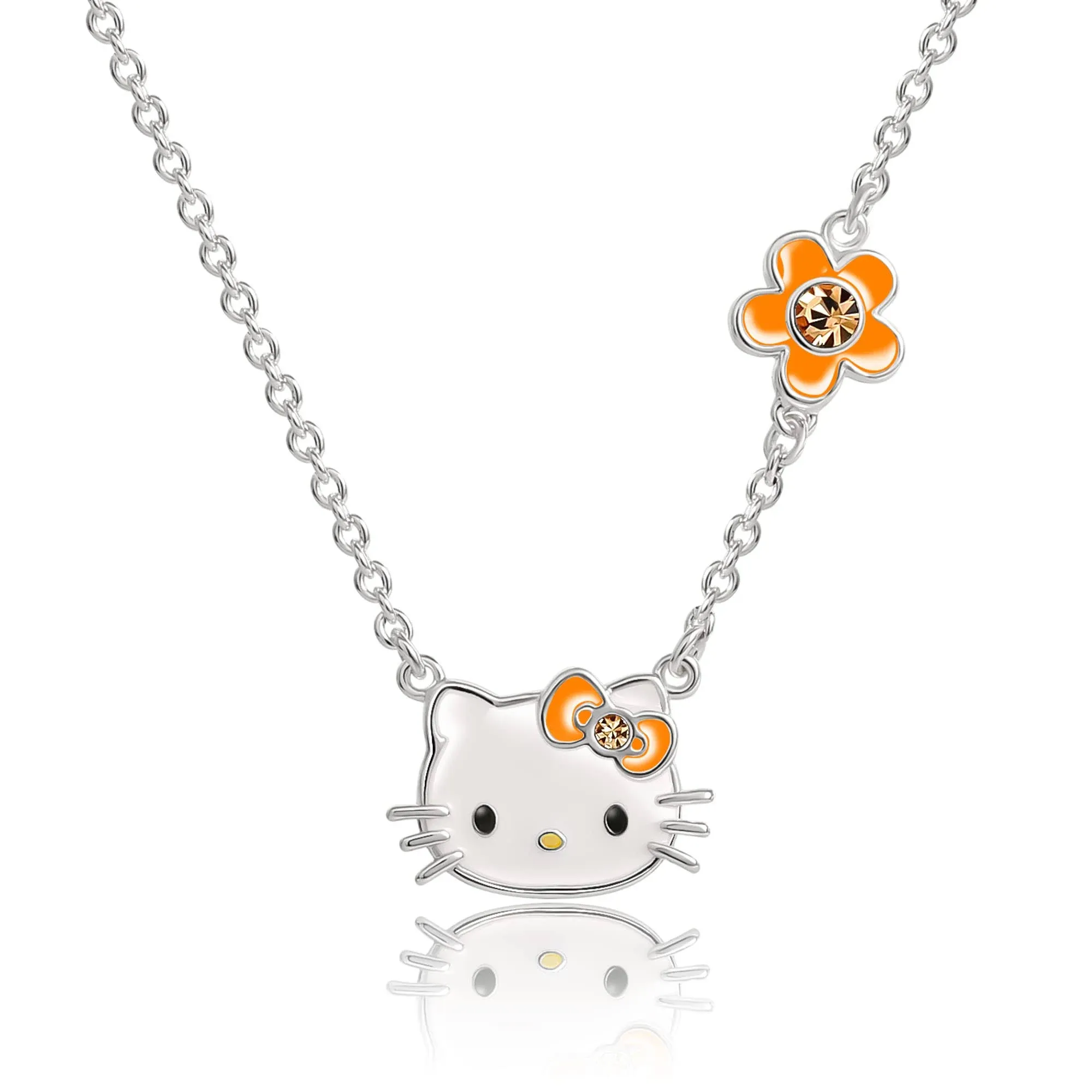 Hello Kitty Womens November Birthstone Necklace - Light Topaz