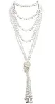 Cizoe 1920s Pearls Necklace Fashion Faux Pearls Gatsby Accessories Vintage Costume Jewelry Cream Long Necklace for Women