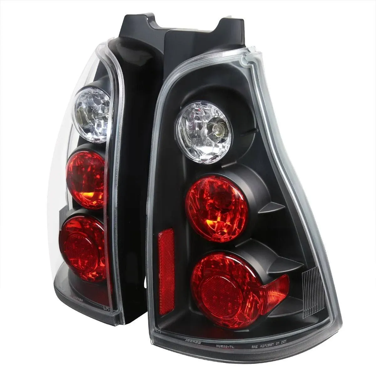 Spec-D Tuning Black Tail Lights Compatible with 2003-2005 Toyota 4Runner, Left + Right Pair Assembly