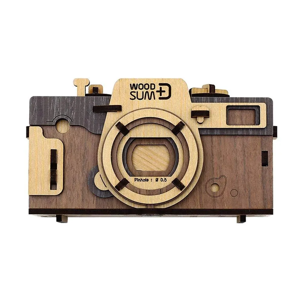 Wood Sum Pinhole Camera Self Assembly Kit Korea DIY Pinhole Film Retro Brown