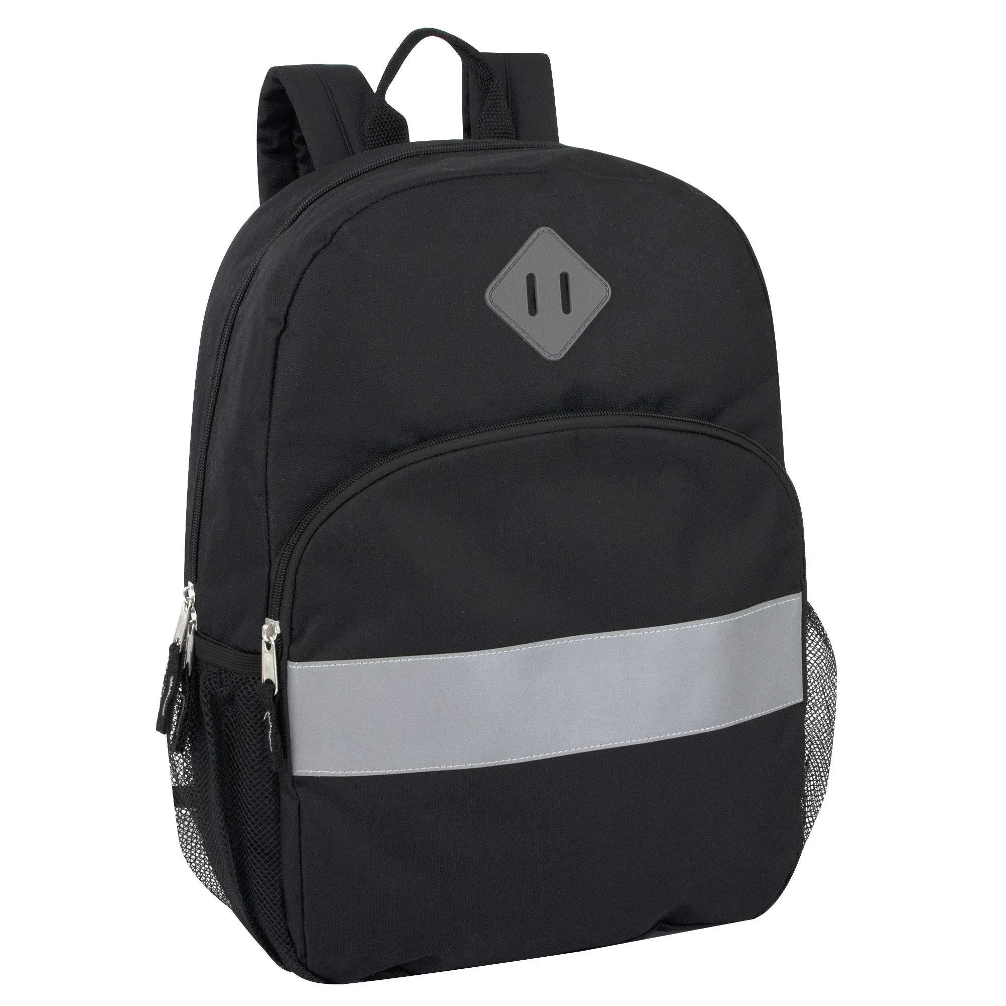 Kids Reflective Backpack for School, Black Backpack with Reflector Strips