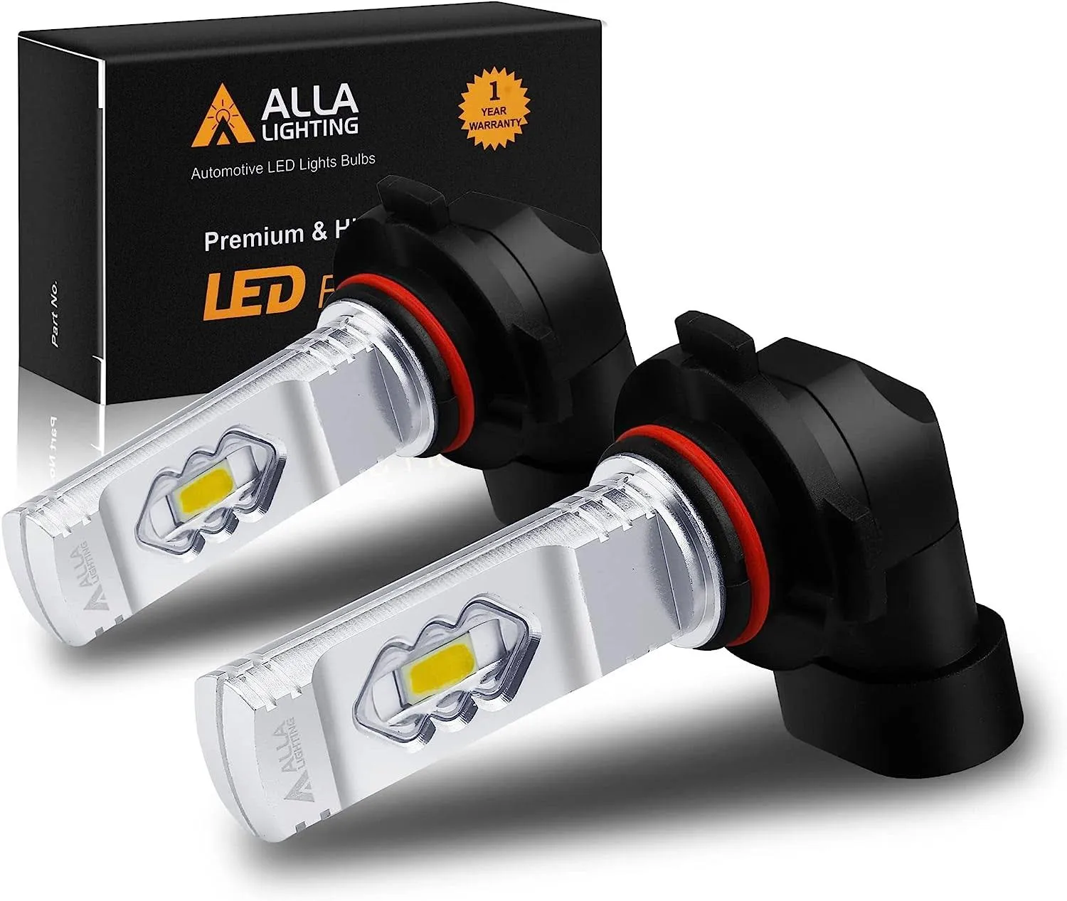 Alla Lighting 3800lm 9145 9140 H10 LED Fog Lights Bulbs 9155 Py20D Base, 3000K ...