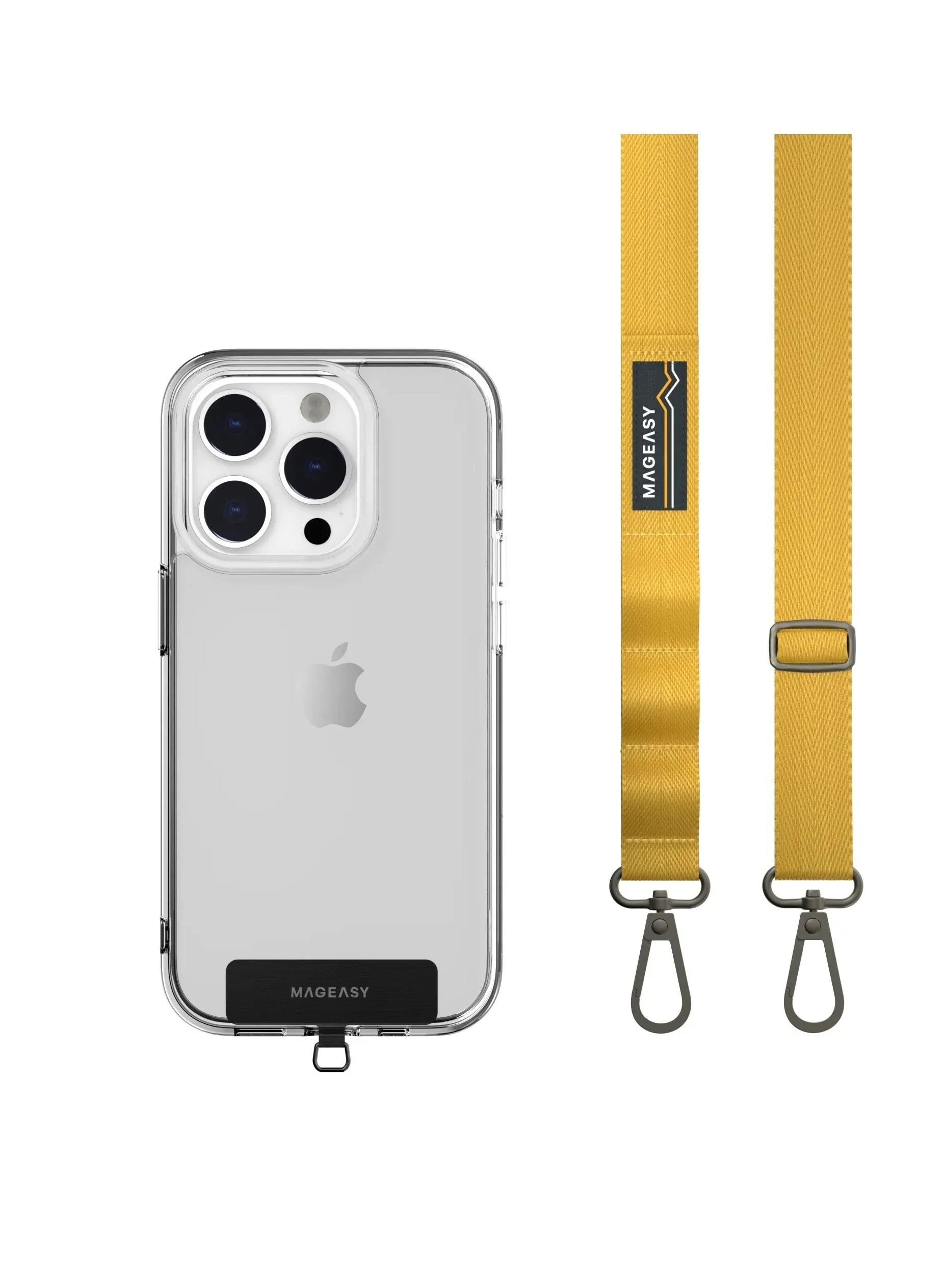 MAGEASY Universal Cell Phone Lanyard - Anti-Theft Crossbody Phone Strap for iPhone 16 Pro Max & Most Smartphones, for Men & Women | 20mm (Mustard Yellow)