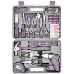 Werktough 44pcs 3.6V/4V Cordless Screwdriver Tool Kit Set Pink Color Tools Lady Tools Kit Home Repair Set Toolbox Hand Tool