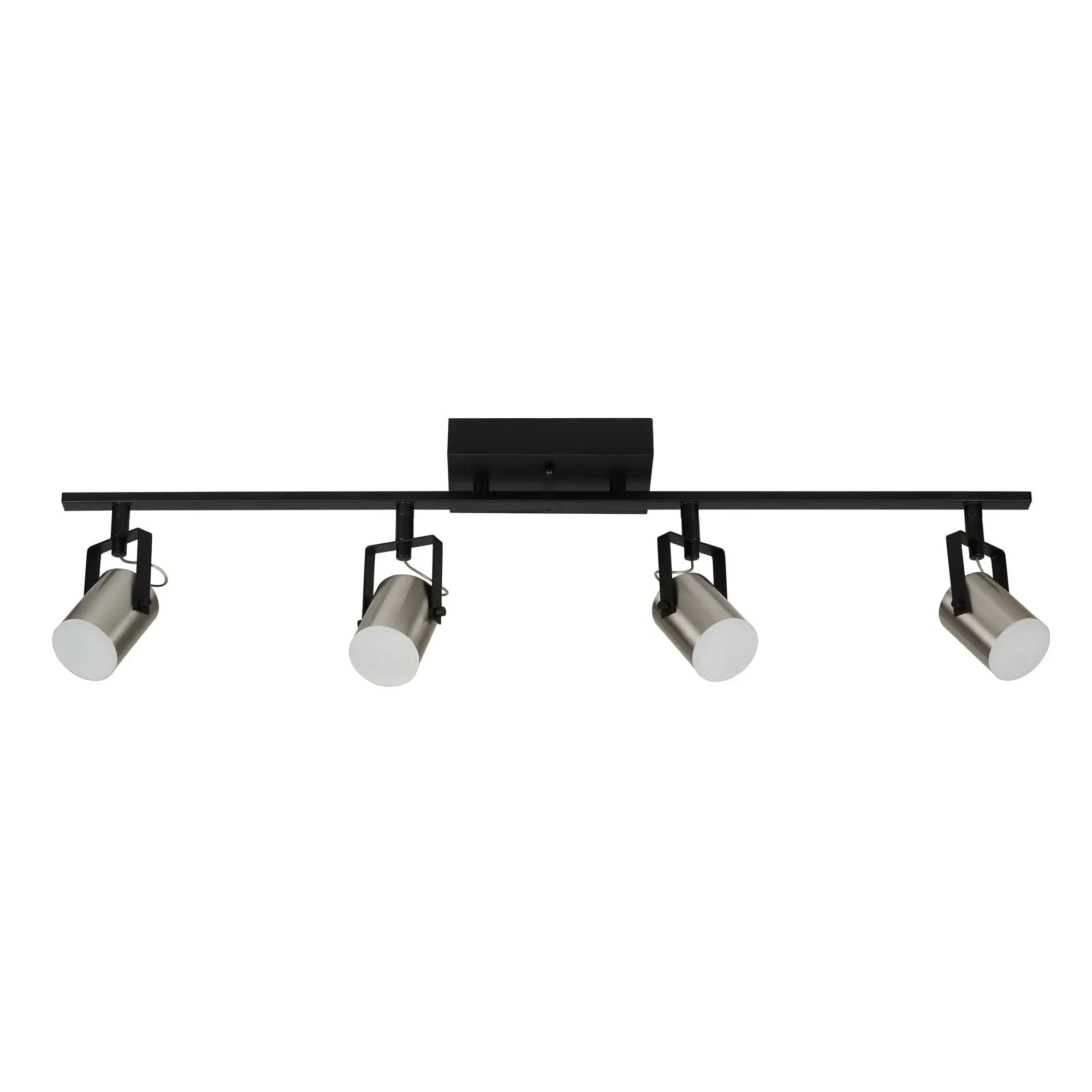 Catalina Modern 4 Light LED Track Light Kit, 33&#034;W, Matte Black &amp; Brushed Nickel