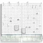 Azar Displays Acrylic Pegboard Kit Styrene 22&#034;H x 27&#034;W x .125D White (70 Pieces)