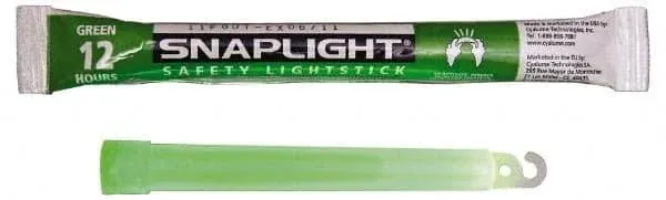 Cyalume Military Grade Green Glow Sticks - Premium Bright 6” ChemLight Emergency Glow Sticks with 12 Hour Duration (Bulk Pack of 10 Chem Lights)